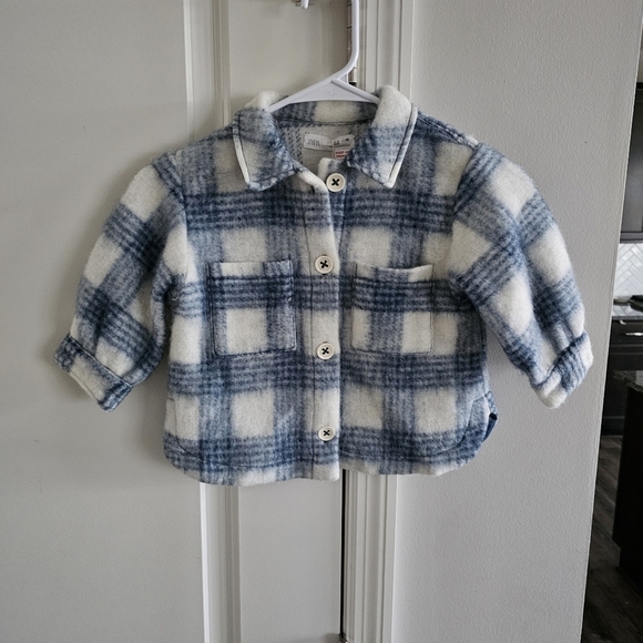Zara Plaid Wool Overshirt/Shacket - Picture 3 of 6